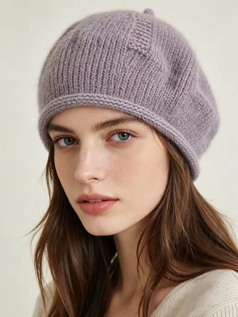 Beret French Wool - Soft Slouchy Knit Beret Hats for