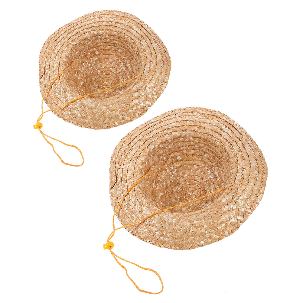 2Pcs Kids Straw Hat Natural Co - Sun Hat Wide Brim ulasan dan harga