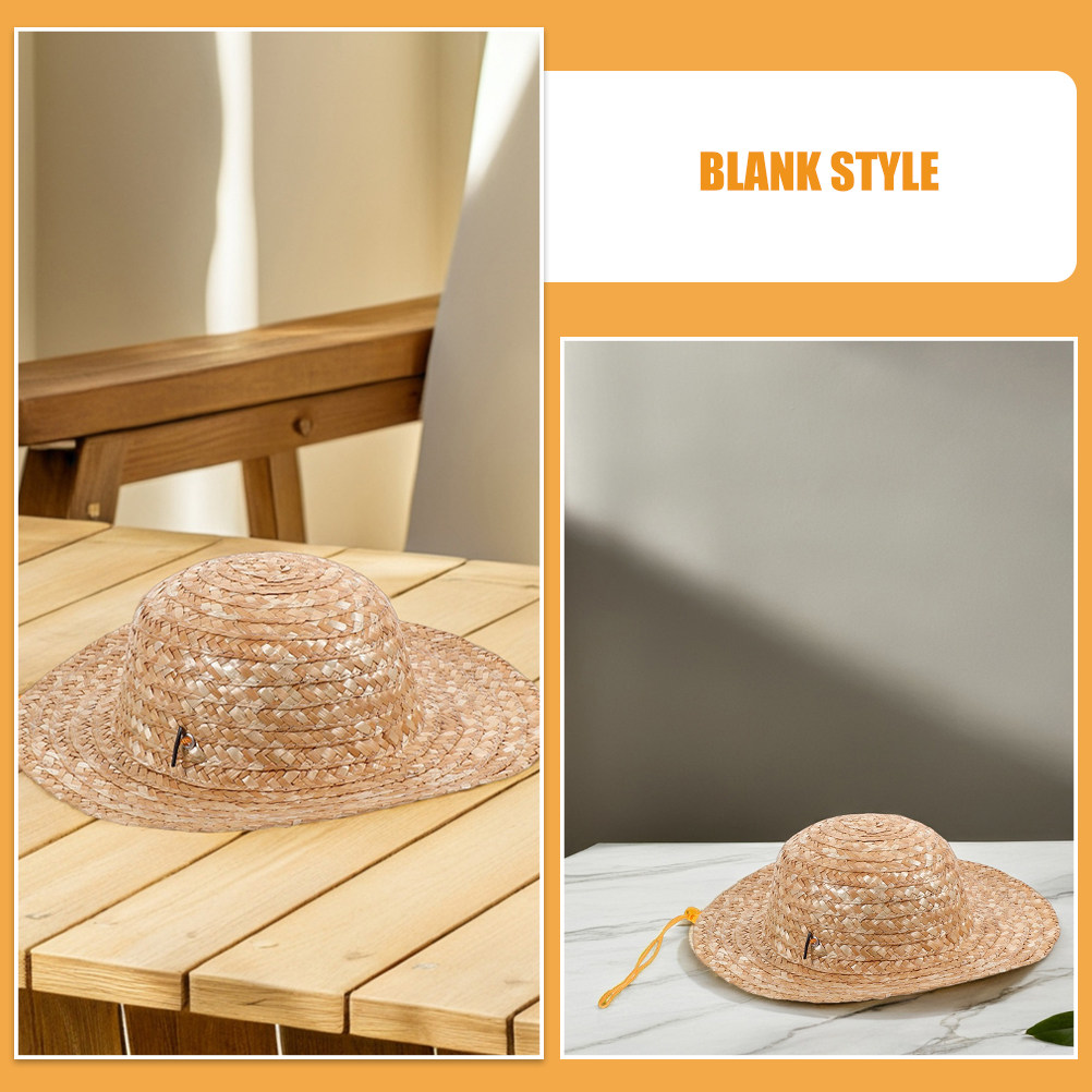 2Pcs Kids Straw Hat Natural Co - Sun Hat Wide Brim ulasan dan harga
