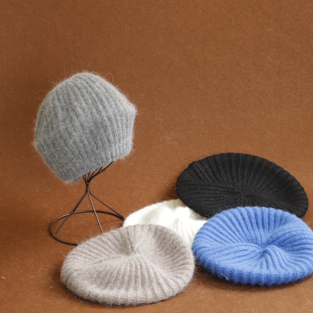 Women Mohair Knitted Beret Hat - Beret French Wool ulasan dan harga
